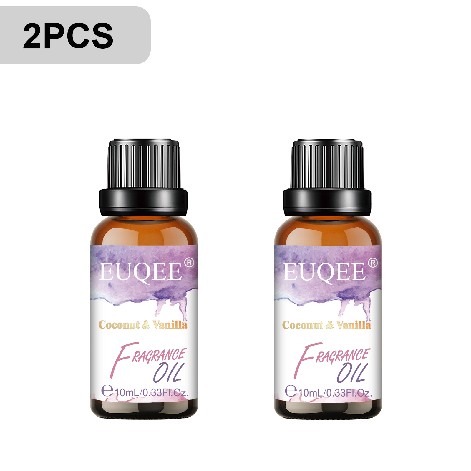 Musk White Oil - EUQEE 2 ขวด 10 มล. ชุดน้ำมันหอมระเหยอโรมาเธอราพีสำหรับเครื่องกระจายกลิ่น-เบบี้พาวเดอร์
